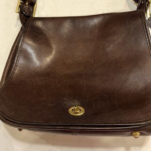 Vintage COACH 1970’s Stewardess bag,made in NYC brown glove leather